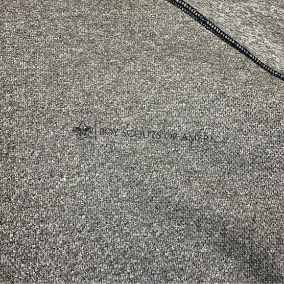 Boy Scouts America Sweater Mens Medium Gray Green 1/4 Zip Pullover‎ Outdoor BSA - Picture 5 of 12